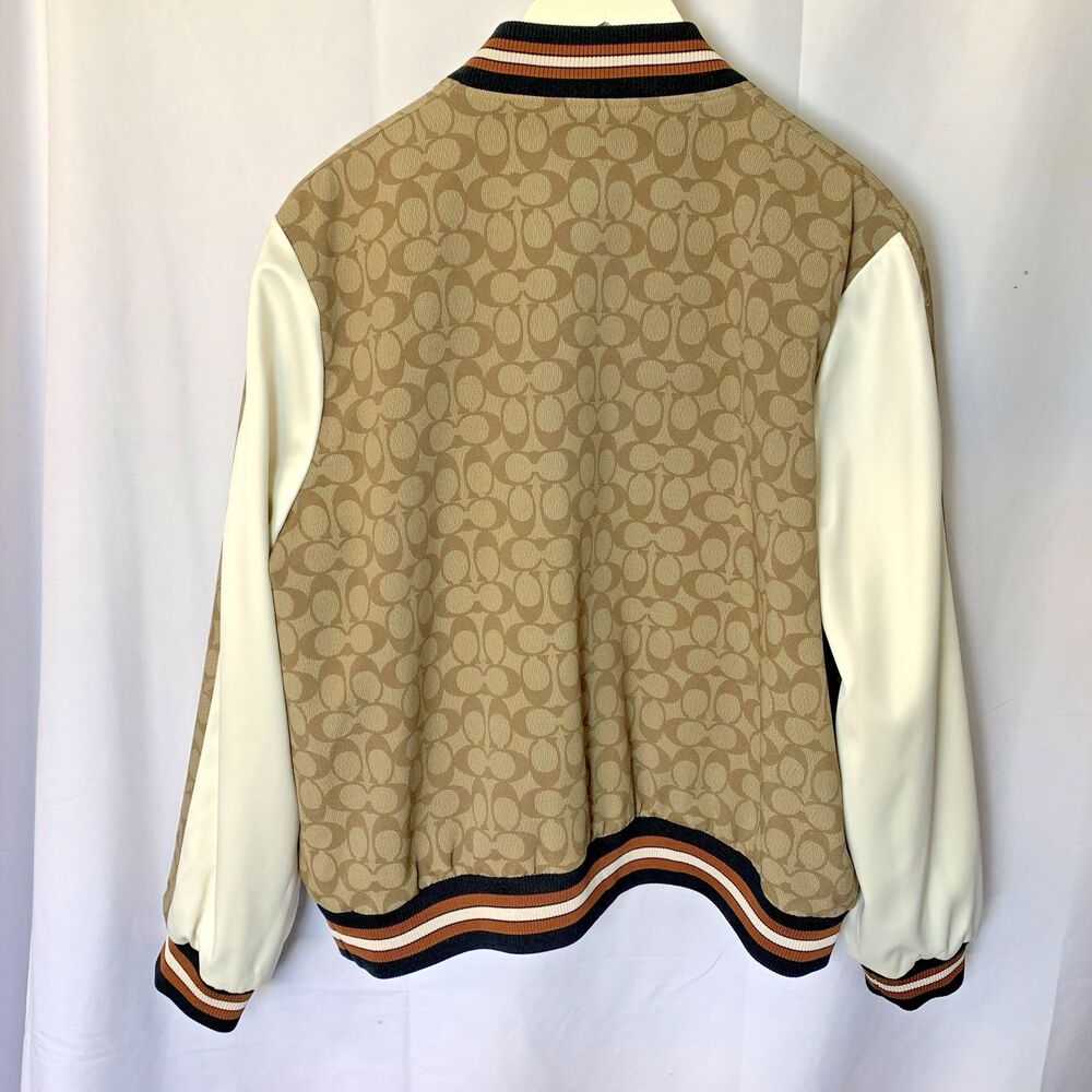 Coach Reversible Souvenir Bomber Jacket Green Floral Signature C Large - Picture 4 of 16